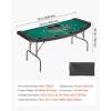 imageVEVOR 10 Player Poker Table Foldable Portable Folding Card Board Game Table Blackjack Texas Holdem Table with Padded Rails and Stainless Steel Cup HoldersBlue 84 in Casino Leisure TableGreen