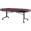 imageVEVOR 10 Player Poker Table Foldable Portable Folding Card Board Game Table Blackjack Texas Holdem Table with Padded Rails and Stainless Steel Cup HoldersBlue 84 in Casino Leisure TableRed