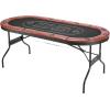 imageVEVOR 10 Player Poker Table Foldable Portable Folding Card Board Game Table Blackjack Texas Holdem Table with Padded Rails and Stainless Steel Cup HoldersBlue 84 in Casino Leisure TableBlackbrown