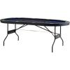 imageVEVOR 10 Player Poker Table Foldable Portable Folding Card Board Game Table Blackjack Texas Holdem Table with Padded Rails and Stainless Steel Cup HoldersBlue 84 in Casino Leisure TableBlue