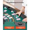 imageVEVOR 10 Player Poker Table Foldable Portable Folding Card Board Game Table Blackjack Texas Holdem Table with Padded Rails and Stainless Steel Cup HoldersBlue 84 in Casino Leisure TableGreen