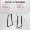 imageVEVOR 16 inch Trapezoid Steel Table Legs Replacement Furniture Legs Set of 2 for DIY Coffee Tables Modern Desks Bench Night Stands Sofa Max Load 400 lbs Heavy Duty Quick Instalation Legs BlackModern