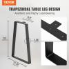 imageVEVOR 16 inch Trapezoid Steel Table Legs Replacement Furniture Legs Set of 2 for DIY Coffee Tables Modern Desks Bench Night Stands Sofa Max Load 400 lbs Heavy Duty Quick Instalation Legs BlackModern