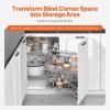 imageVEVOR 3 Tier 6 Shelf Chrome Carbon Steel Kitchen Cabinet Organizer Slide Out Storage Space Saving Silver For 15quot Width Food Jars Cans Cookware Pans MugsFor 18 Width
