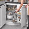 imageVEVOR 3 Tier 6 Shelf Chrome Carbon Steel Kitchen Cabinet Organizer Slide Out Storage Space Saving Silver For 15quot Width Food Jars Cans Cookware Pans MugsFor 18 Width