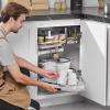 imageVEVOR 3 Tier 6 Shelf Chrome Carbon Steel Kitchen Cabinet Organizer Slide Out Storage Space Saving Silver For 15quot Width Food Jars Cans Cookware Pans MugsFor 36 Width