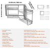 imageVEVOR 3 Tier 6 Shelf Chrome Carbon Steel Kitchen Cabinet Organizer Slide Out Storage Space Saving Silver For 15quot Width Food Jars Cans Cookware Pans MugsFor 18 Width