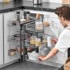 imageVEVOR 3 Tier 6 Shelf Chrome Carbon Steel Kitchen Cabinet Organizer Slide Out Storage Space Saving Silver For 15quot Width Food Jars Cans Cookware Pans MugsFor 15 Width