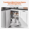 imageVEVOR 3 Tier 6 Shelf Chrome Carbon Steel Kitchen Cabinet Organizer Slide Out Storage Space Saving Silver For 15quot Width Food Jars Cans Cookware Pans MugsFor 36 Width