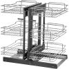 imageVEVOR 3 Tier 6 Shelf Chrome Carbon Steel Kitchen Cabinet Organizer Slide Out Storage Space Saving Silver For 15quot Width Food Jars Cans Cookware Pans MugsFor 15 Width