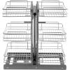 imageVEVOR 3 Tier 6 Shelf Chrome Carbon Steel Kitchen Cabinet Organizer Slide Out Storage Space Saving Silver For 15quot Width Food Jars Cans Cookware Pans MugsFor 15 Width