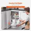 imageVEVOR 3 Tier 6 Shelf Chrome Carbon Steel Kitchen Cabinet Organizer Slide Out Storage Space Saving Silver For 15quot Width Food Jars Cans Cookware Pans MugsFor 36 Width
