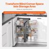 imageVEVOR 3 Tier 6 Shelf Chrome Carbon Steel Kitchen Cabinet Organizer Slide Out Storage Space Saving Silver For 15quot Width Food Jars Cans Cookware Pans MugsFor 15 Width