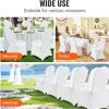 imageVEVOR 30 PCS White Folding Chair Covers  Ideal for Weddings Parties Dining and Banquets  Universal Washable Slipcovers for Folding Chairs  Elegant Event DcorWhitea
