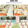 imageVEVOR 30 PCS White Folding Chair Covers  Ideal for Weddings Parties Dining and Banquets  Universal Washable Slipcovers for Folding Chairs  Elegant Event DcorIvoryc