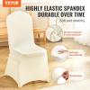 imageVEVOR 30 PCS White Folding Chair Covers  Ideal for Weddings Parties Dining and Banquets  Universal Washable Slipcovers for Folding Chairs  Elegant Event DcorBeiged