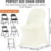 imageVEVOR 30 PCS White Folding Chair Covers  Ideal for Weddings Parties Dining and Banquets  Universal Washable Slipcovers for Folding Chairs  Elegant Event DcorIvoryb