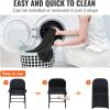 imageVEVOR 30 PCS White Folding Chair Covers  Ideal for Weddings Parties Dining and Banquets  Universal Washable Slipcovers for Folding Chairs  Elegant Event DcorBlackc