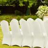 imageVEVOR 30 PCS White Folding Chair Covers  Ideal for Weddings Parties Dining and Banquets  Universal Washable Slipcovers for Folding Chairs  Elegant Event DcorBeiged