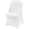 imageVEVOR 30 PCS White Folding Chair Covers  Ideal for Weddings Parties Dining and Banquets  Universal Washable Slipcovers for Folding Chairs  Elegant Event DcorWhitec