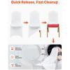 imageVEVOR 30 PCS White Folding Chair Covers  Ideal for Weddings Parties Dining and Banquets  Universal Washable Slipcovers for Folding Chairs  Elegant Event DcorWhitea