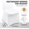 imageVEVOR 30 PCS White Folding Chair Covers  Ideal for Weddings Parties Dining and Banquets  Universal Washable Slipcovers for Folding Chairs  Elegant Event DcorWhitea