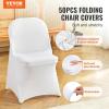 imageVEVOR 30 PCS White Folding Chair Covers  Ideal for Weddings Parties Dining and Banquets  Universal Washable Slipcovers for Folding Chairs  Elegant Event DcorWhitec
