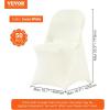 imageVEVOR 30 PCS White Folding Chair Covers  Ideal for Weddings Parties Dining and Banquets  Universal Washable Slipcovers for Folding Chairs  Elegant Event DcorIvoryc