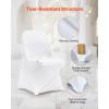 imageVEVOR 30 PCS White Folding Chair Covers  Ideal for Weddings Parties Dining and Banquets  Universal Washable Slipcovers for Folding Chairs  Elegant Event DcorWhitec
