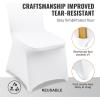 imageVEVOR 30 PCS White Folding Chair Covers  Ideal for Weddings Parties Dining and Banquets  Universal Washable Slipcovers for Folding Chairs  Elegant Event DcorWhitea