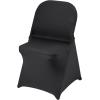 imageVEVOR 30 PCS White Folding Chair Covers  Ideal for Weddings Parties Dining and Banquets  Universal Washable Slipcovers for Folding Chairs  Elegant Event DcorBlackc