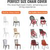 imageVEVOR 30 PCS White Folding Chair Covers  Ideal for Weddings Parties Dining and Banquets  Universal Washable Slipcovers for Folding Chairs  Elegant Event DcorBeiged