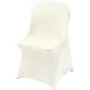 imageVEVOR 30 PCS White Folding Chair Covers  Ideal for Weddings Parties Dining and Banquets  Universal Washable Slipcovers for Folding Chairs  Elegant Event DcorIvoryc