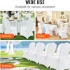 imageVEVOR 30 PCS White Folding Chair Covers  Ideal for Weddings Parties Dining and Banquets  Universal Washable Slipcovers for Folding Chairs  Elegant Event DcorWhiteb