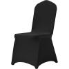 imageVEVOR 30 PCS White Folding Chair Covers  Ideal for Weddings Parties Dining and Banquets  Universal Washable Slipcovers for Folding Chairs  Elegant Event DcorBlacka