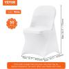 imageVEVOR 30 PCS White Folding Chair Covers  Ideal for Weddings Parties Dining and Banquets  Universal Washable Slipcovers for Folding Chairs  Elegant Event DcorWhitec