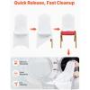 imageVEVOR 30 PCS White Folding Chair Covers  Ideal for Weddings Parties Dining and Banquets  Universal Washable Slipcovers for Folding Chairs  Elegant Event DcorWhitea
