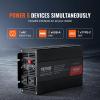 imageVEVOR 5000W Modified Sine Wave Power Inverter DC 12V to AC 120V Car Converter with LCD Remote Control USB Port AC Outlets Inverter for Truck RV1500W