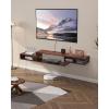 imageVEVOR 71quot Floating TV Stand with Power ampamp USB Outlet Wall Mounted TV Console Entertainment Center Modern Floating Under TV Shelf with Storage for Audio Video Cable Box Game Console Rustic Brown