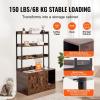 imageVEVOR Cat Litter Box Enclosure Hidden Litter Box Furniture with 2 Storage Shelves ampamp 2 Baskets Wooden Cat Washroom Indoor Cat House Cabinet Fit Most of Litter Box 236quotL x 197quotW x 50quotH Natural335L x 193W x 587H3 Shelves