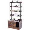 imageVEVOR Cat Litter Box Enclosure Hidden Litter Box Furniture with 2 Storage Shelves ampamp 2 Baskets Wooden Cat Washroom Indoor Cat House Cabinet Fit Most of Litter Box 236quotL x 197quotW x 50quotH Natural335L x 193W x 723H4 Shelves
