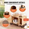 imageVEVOR Cat Litter Box Enclosure Hidden Litter Box Furniture with 2 Storage Shelves ampamp 2 Baskets Wooden Cat Washroom Indoor Cat House Cabinet Fit Most of Litter Box 236quotL x 197quotW x 50quotH Natural315L x 20W x 22H