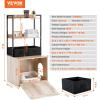 imageVEVOR Cat Litter Box Enclosure Hidden Litter Box Furniture with 2 Storage Shelves ampamp 2 Baskets Wooden Cat Washroom Indoor Cat House Cabinet Fit Most of Litter Box 236quotL x 197quotW x 50quotH Natural236L x 197W x 50H2 Shelves