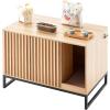 imageVEVOR Cat Litter Box Enclosure Hidden Litter Box Furniture with 2 Storage Shelves ampamp 2 Baskets Wooden Cat Washroom Indoor Cat House Cabinet Fit Most of Litter Box 236quotL x 197quotW x 50quotH Natural315L x 20W x 22H