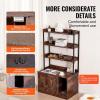 imageVEVOR Cat Litter Box Enclosure Hidden Litter Box Furniture with 2 Storage Shelves ampamp 2 Baskets Wooden Cat Washroom Indoor Cat House Cabinet Fit Most of Litter Box 236quotL x 197quotW x 50quotH Natural335L x 193W x 587H3 Shelves