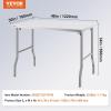 imageVEVOR Commercial Worktable Workstation 48x30 Inch Folding Commercial Prep Table DoubleShelf Stainless Steel Folding Table Kitchen Work Table with 772 lbs Load Silver Stainless Steel Kitchen IslandWithout Undershelf