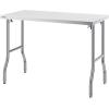 imageVEVOR Commercial Worktable Workstation 48x30 Inch Folding Commercial Prep Table DoubleShelf Stainless Steel Folding Table Kitchen Work Table with 772 lbs Load Silver Stainless Steel Kitchen IslandWithout Undershelf