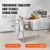 imageVEVOR Commercial Worktable Workstation 48x30 Inch Folding Commercial Prep Table DoubleShelf Stainless Steel Folding Table Kitchen Work Table with 772 lbs Load Silver Stainless Steel Kitchen IslandWithout Undershelf