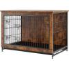 imageVEVOR Dog Crate Furniture 38 inch Wooden Dog Crate with Double Doors HeavyDuty Dog Cage End Table with MultiPurpose Removable Tray Modern Dog Kennel Indoor for Dogs up to 70lb Rustic Brown