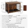 imageVEVOR Dog Crate Furniture 38 inch Wooden Dog Crate with Double Doors HeavyDuty Dog Cage End Table with MultiPurpose Removable Tray Modern Dog Kennel Indoor for Dogs up to 70lb Rustic Brown